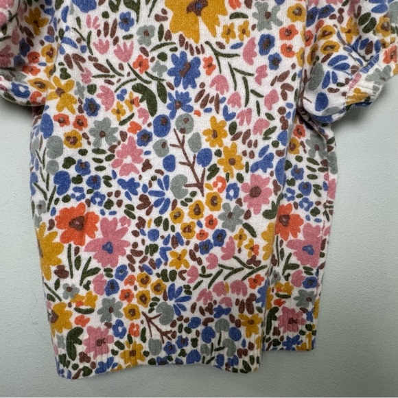 NWT Boden Wool Alpaca Floral Puff Sleeve Button Up Cardigan Sweater Size Large - Picture 7 of 12